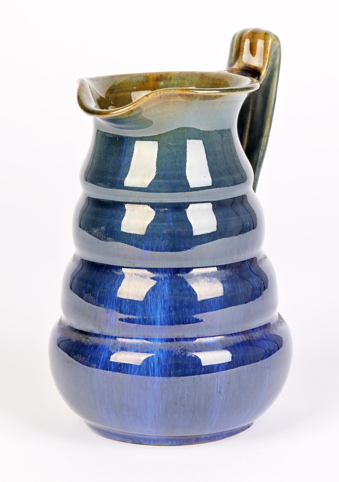 Bourne Denby Danesby Ware Art Deco Electric Blue Art Pottery Jug 5