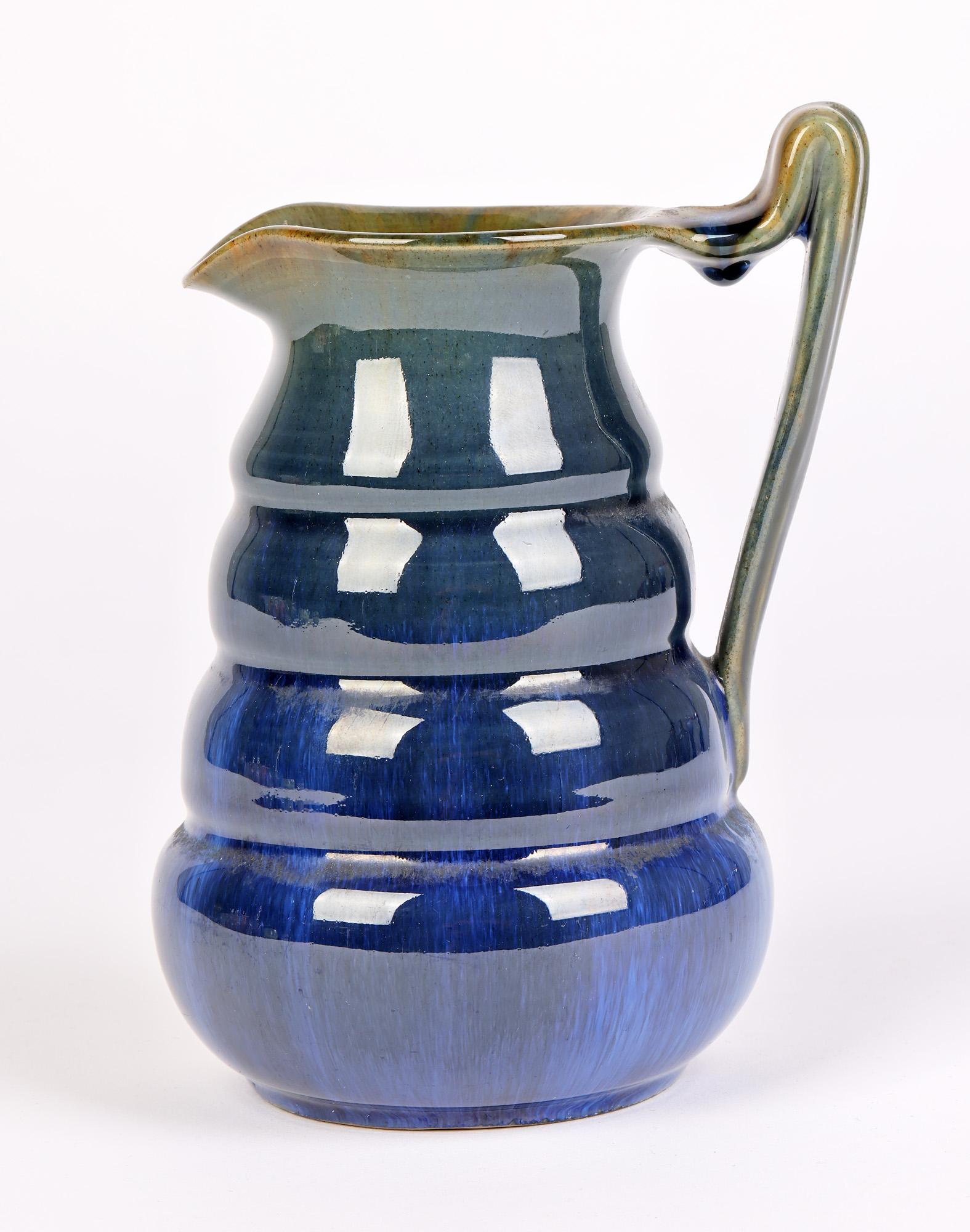 Bourne Denby Danesby Ware Art Deco Electric Blue Art Pottery Jug 7