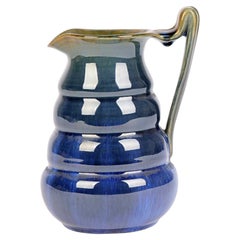 Vintage Bourne Denby Danesby Ware Art Deco Electric Blue Art Pottery Jug