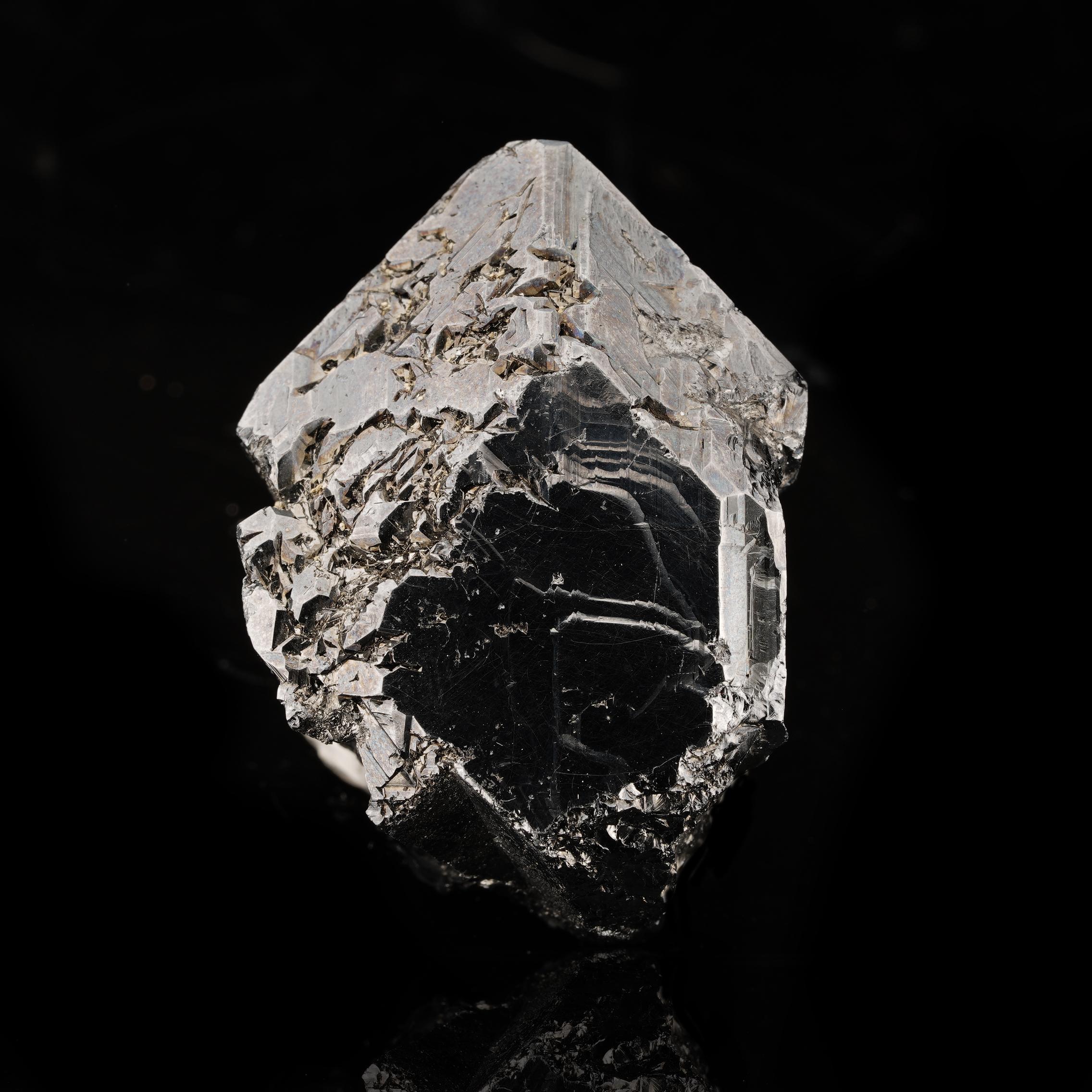 Hunan, China

This huge twinning crystal is a beautiful example of a new find of bournonite that has been coming out of China for the past few years. Always a sought after rarity in the market, this specimen from the Yaogangxian Mine priced to sell