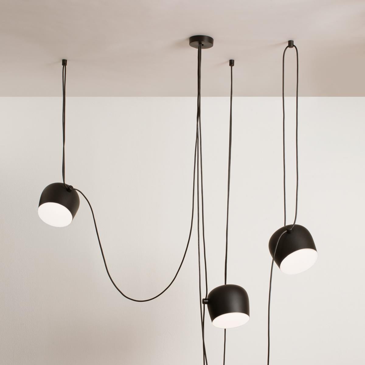 Petite suspension lumineuse moderne Bouroullec blanche à câblage rigide en forme d'objectif, pour FLOS en vente 4