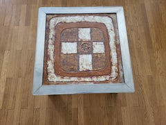 Jean Gregorieff End Table for Roche Bobois, Ceramic and Chrome, France