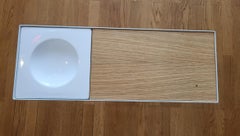 Bout de canapé Robin Day par Habitat International en métal laqué blanc et bois