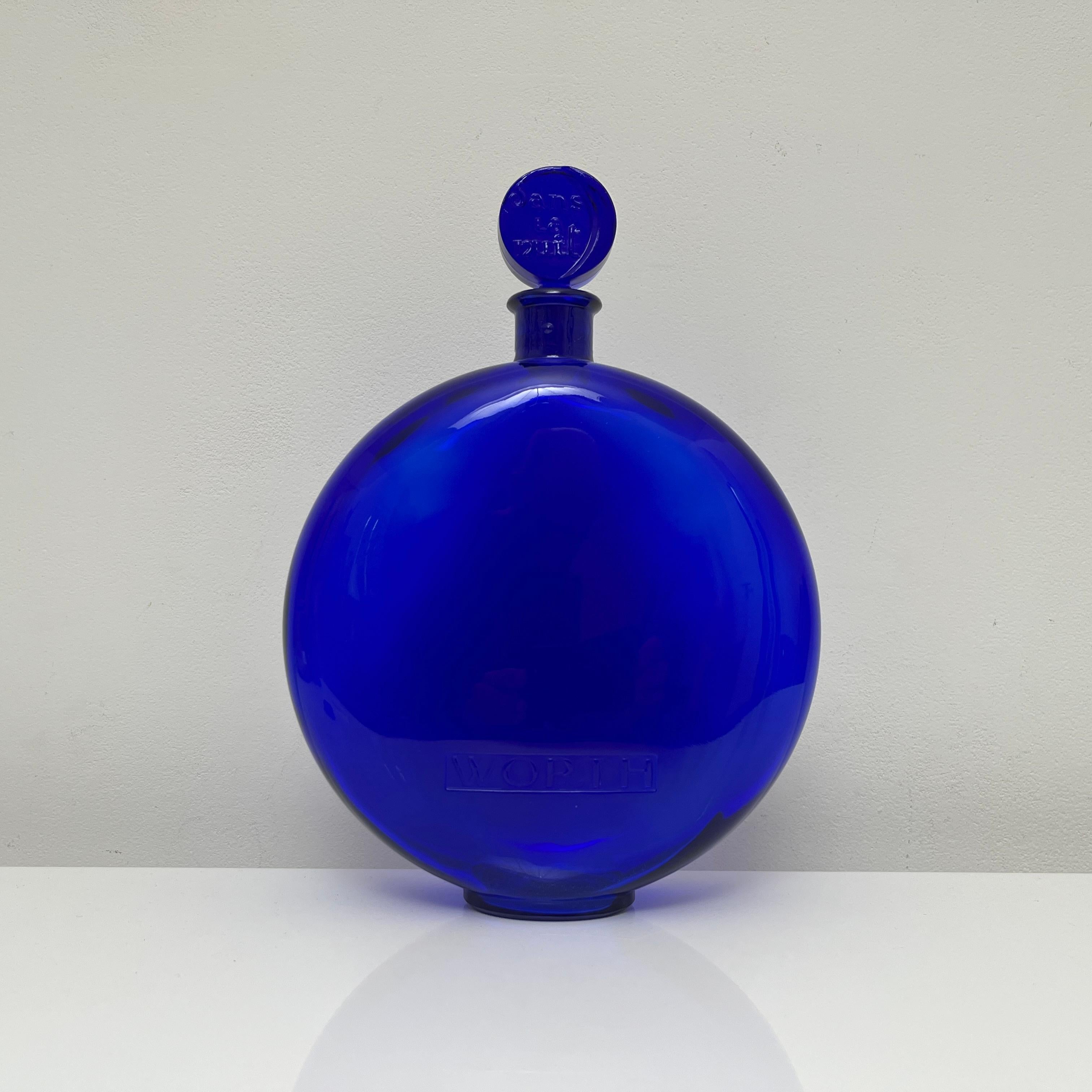 Moulé Flacon de parfum Worth Dans la Nuit Rene Lalique bleu cobalt 1 LITRE en vente