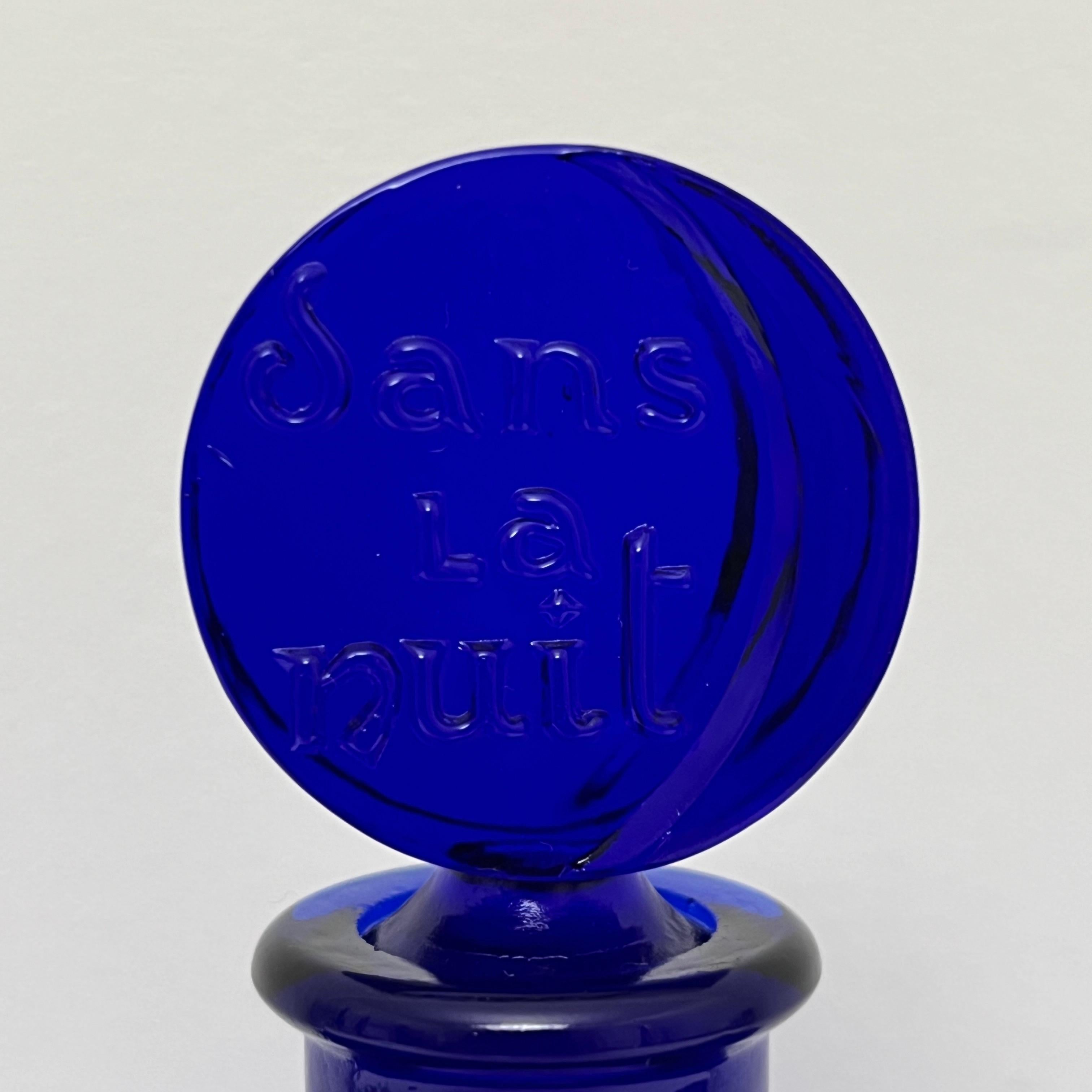 Flacon de parfum Worth Dans la Nuit Rene Lalique bleu cobalt 1 LITRE en vente 1