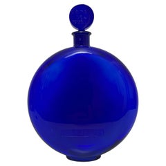 Flacon de parfum Worth Dans la Nuit Rene Lalique bleu cobalt 1 LITRE