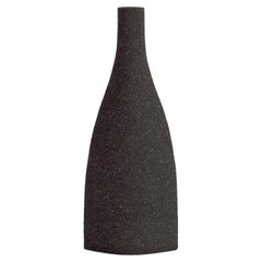 21st Century Bouteille 'S' Vase in Black Ceramic, Hand-Crafted in France