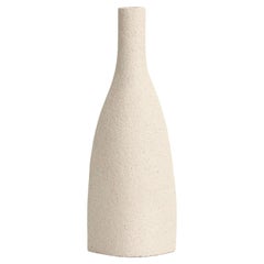 21st Century Bouteille 'S' Vase in White Ceramic, Hand-Crafted in France
