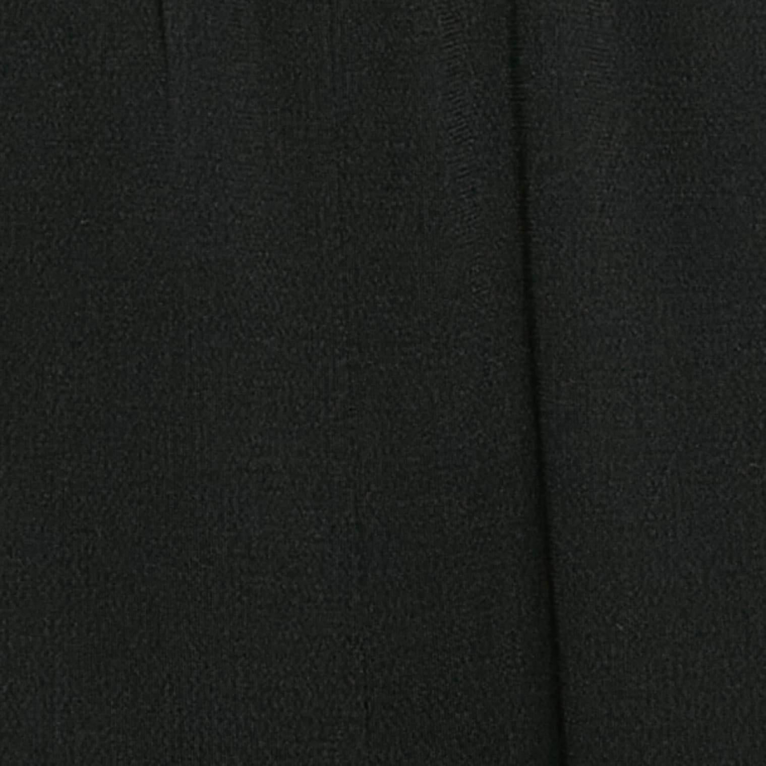 Boutique Moschino Black Crepe Wide Leg Pants S In Good Condition For Sale In Dubai, Al Qouz 2