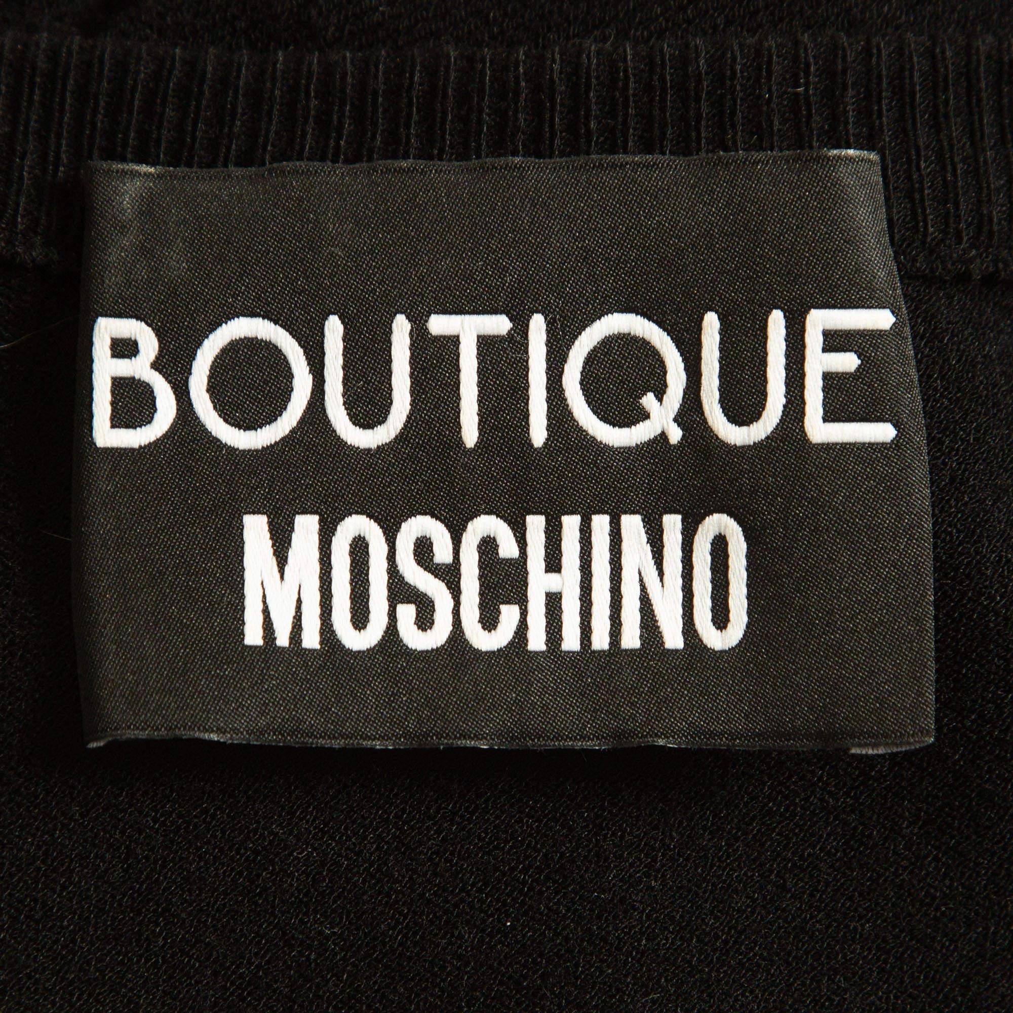 De las mujeres Boutique Moschino Negro Punto Encaje Detalles Top L en venta