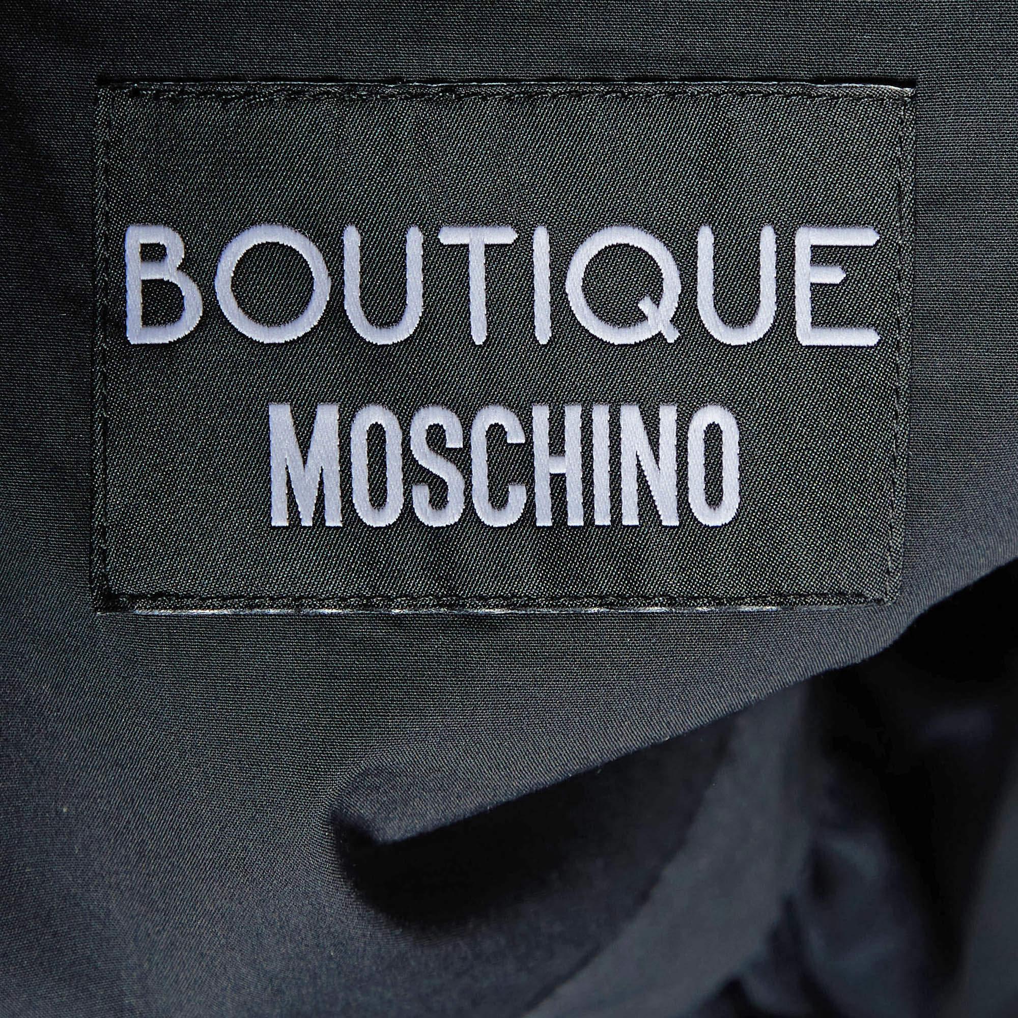 Boutique Moschino Black Lace Gathered Neck Dress M Neuf à Dubai, Al Qouz 2