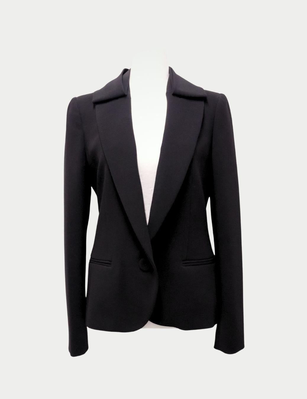 Boutique Moschino Schwarzer taillierter Blazer mit Schleifendetail - US 8 / EU 44 im Zustand „Hervorragend“ im Angebot in Amman, JO