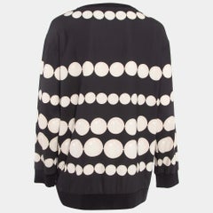 Boutique Moschino Black/White Dots Print Stretch Crepe Sweatshirt M