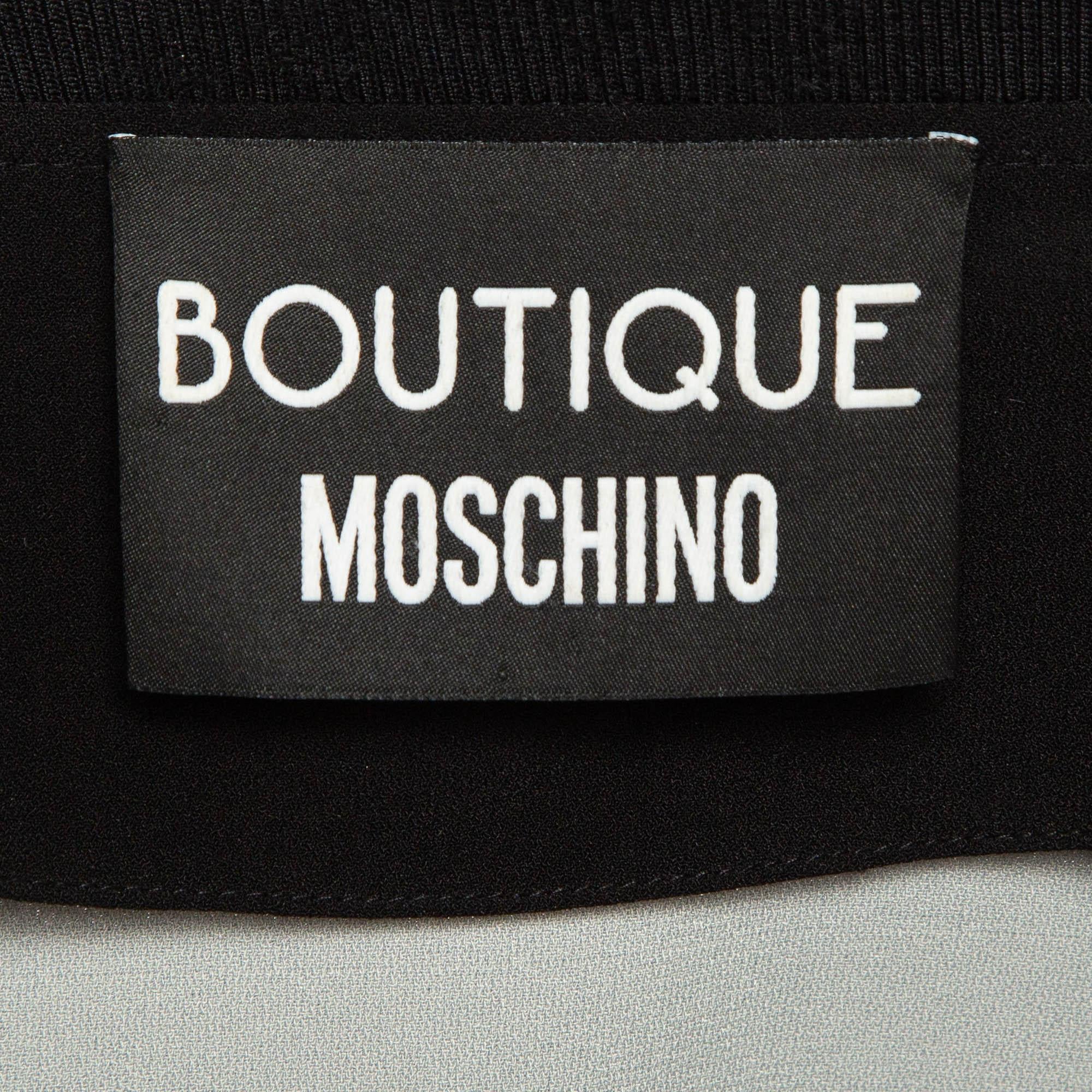 Boutique Moschino - Sweat-shirt en crêpe extensible imprimé à pois noirs/blancs M Excellent état - En vente à Dubai, Al Qouz 2