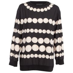 Boutique Moschino Felpa in crepe stretch con stampa Dot Dot Dot Dot Bianco/Nero M.
