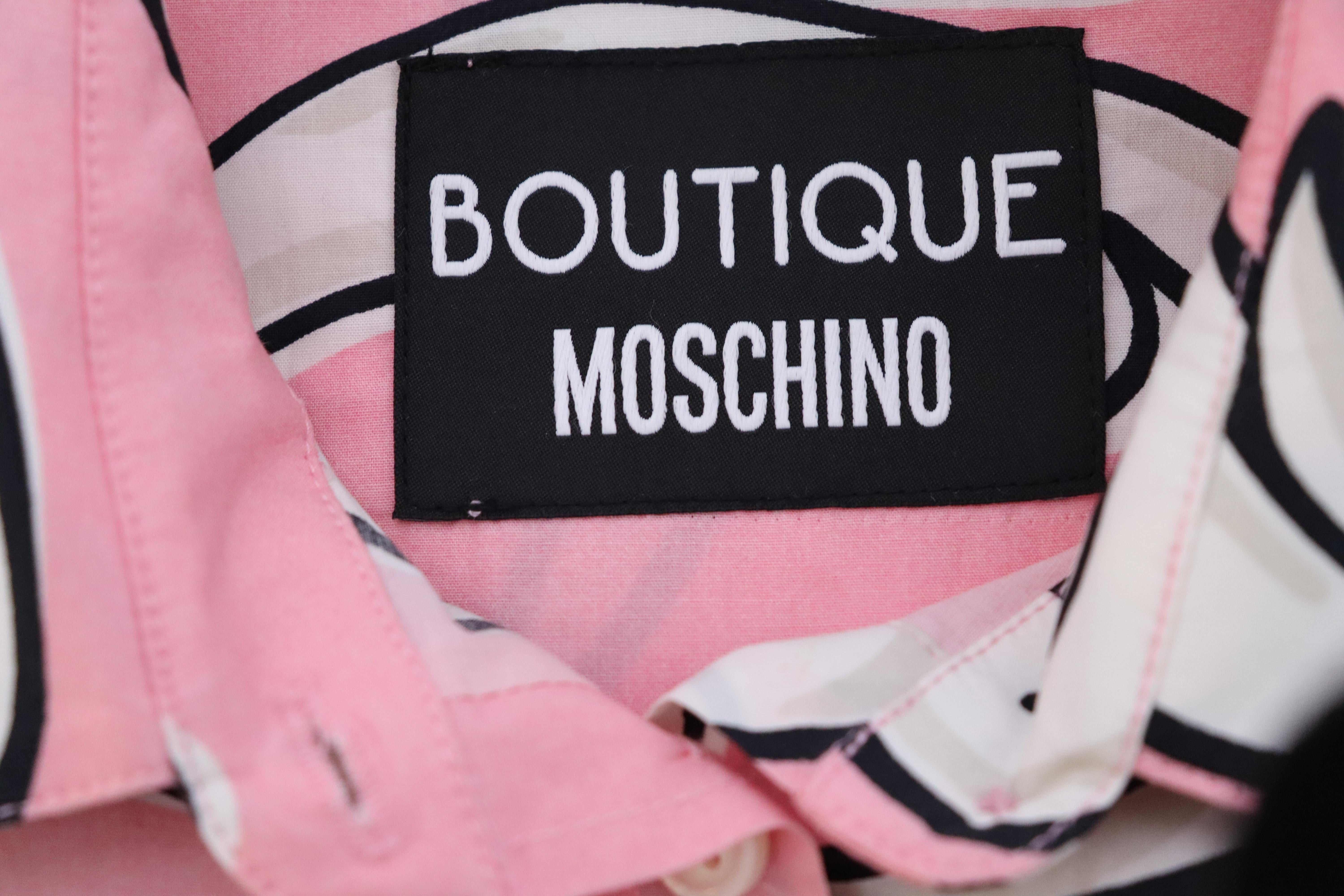 Boutique Moschino Pink  Sleeveless Button-up Top Size IT 42 In Good Condition For Sale In Amman, JO