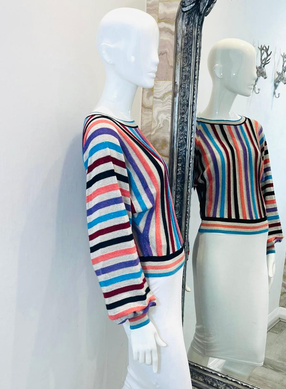 Boutique Moschino Metallic Striped Jumper In Excellent Condition In London, GB