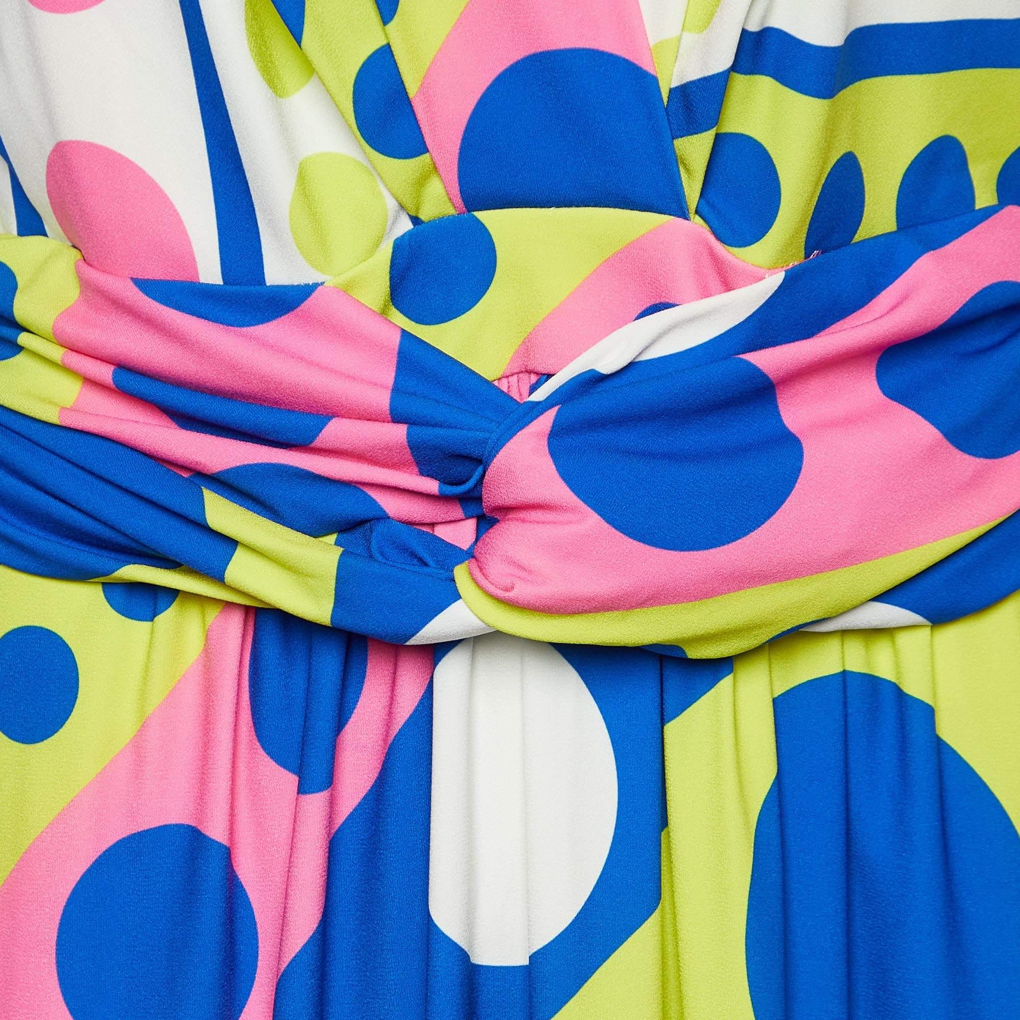 Boutique Moschino Multicolor Printed Jersey Sleeveless Maxi Dress M In New Condition For Sale In Dubai, Al Qouz 2