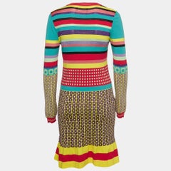 Boutique Moschino Gemustertes Lurex-Strick-Minikleid M