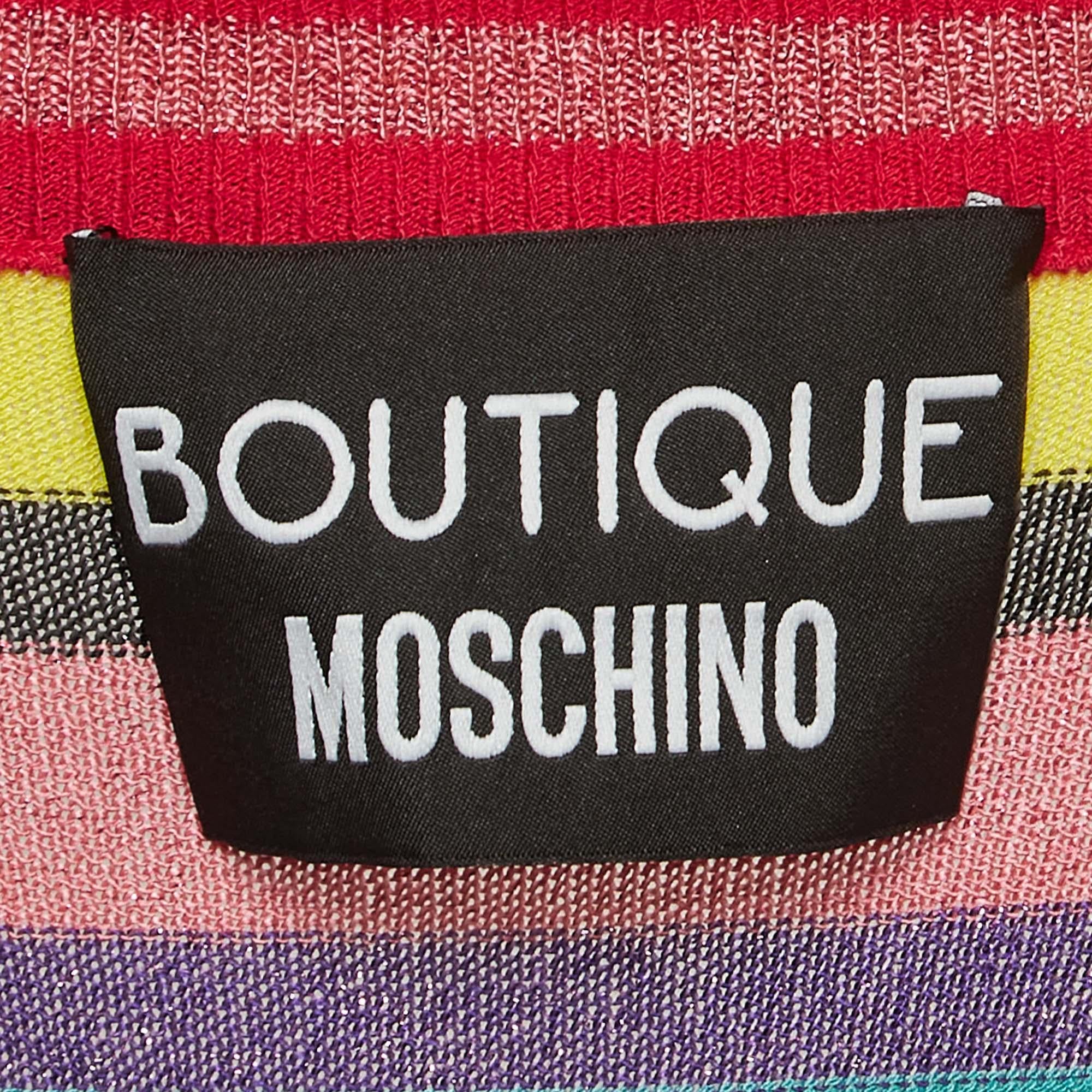 Boutique Moschino Mini Dress in maglia lurex a fantasia M. I. In condizioni ottime in vendita a Dubai, Al Qouz 2