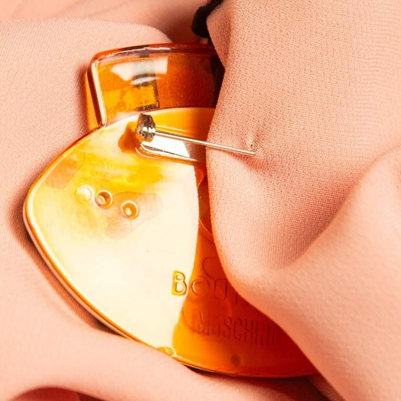Boutique Moschino Vestido de crepé con apliques de broche rosa S Rosa en venta