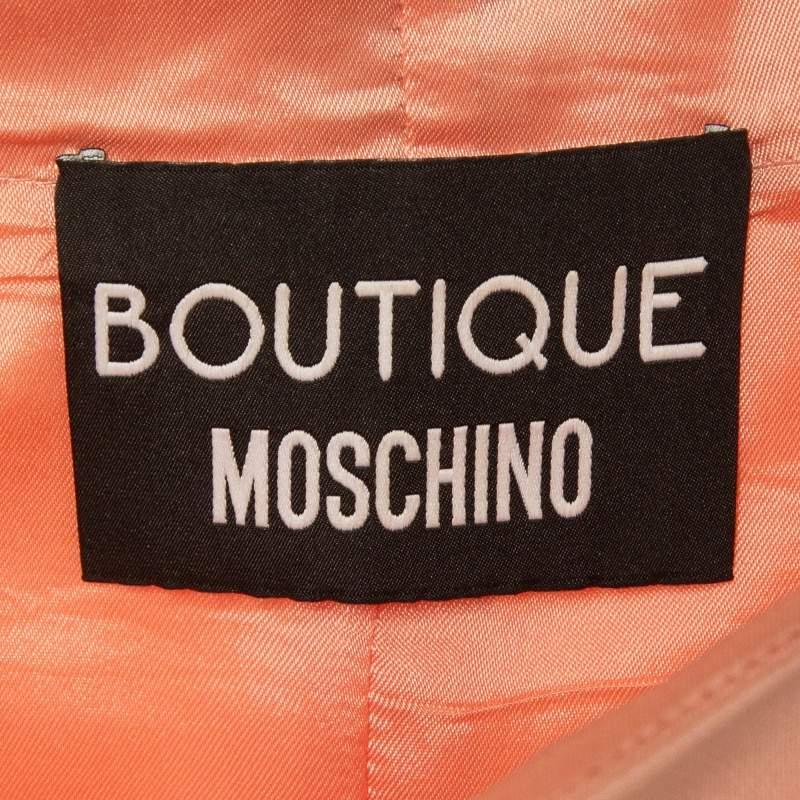 Boutique Moschino Vestido de crepé con apliques de broche rosa S en venta 1