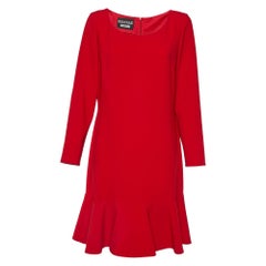 Boutique Moschino Mini Abito a balze in crepe rossa L.L.A.