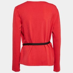 Boutique Moschino Red Stretch Knit Wrap Style Jumper M