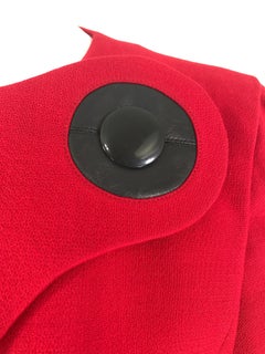 Boutique Pierre Cardin Paris Red Wool Space Age Jacket 1960s Rare Label