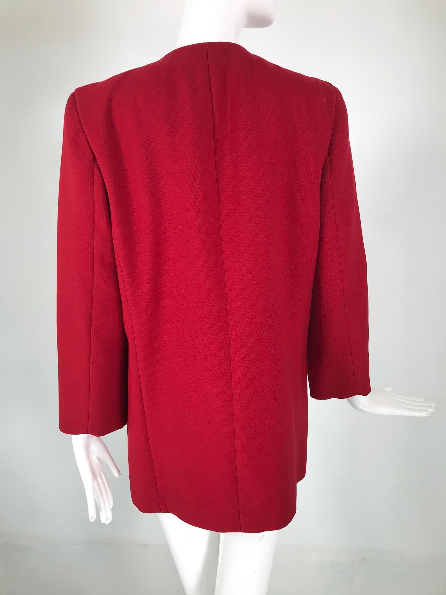 Women's Boutique Pierre Cardin Paris Red Wool Space Age Jacket 1960s Rare Label