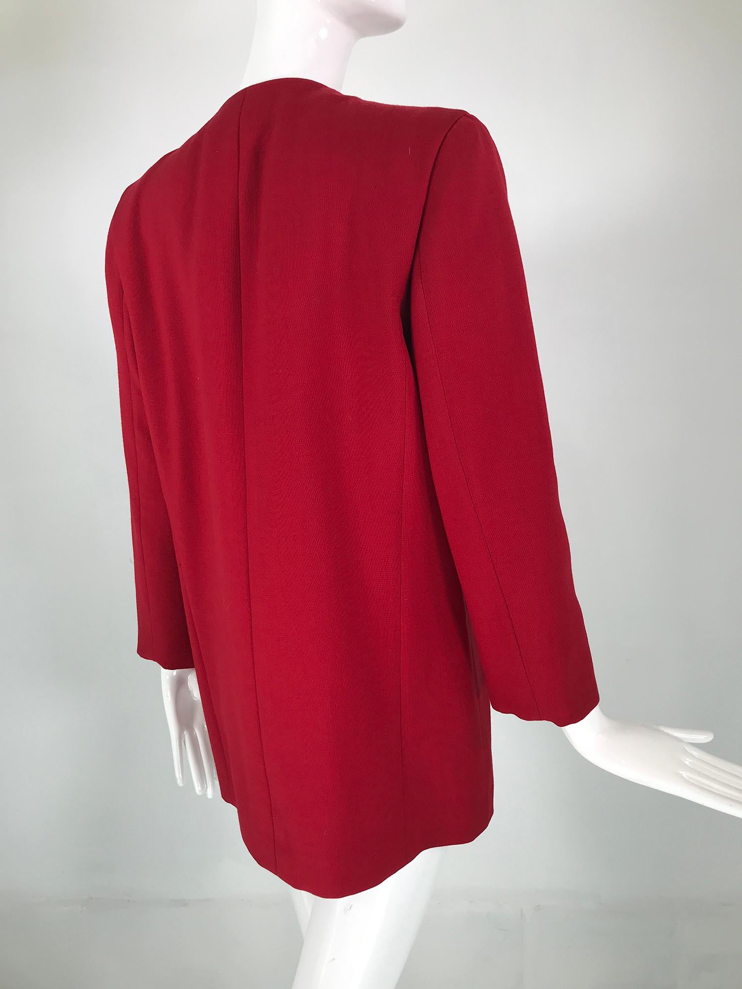 Boutique Pierre Cardin Paris Red Wool Space Age Jacket 1960s Rare Label 1