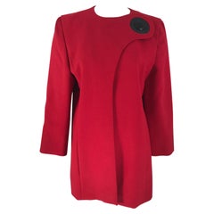 Boutique Pierre Cardin Paris Rote Space Age-Jacke aus Wolle 1960er Jahre Seltenes Label
