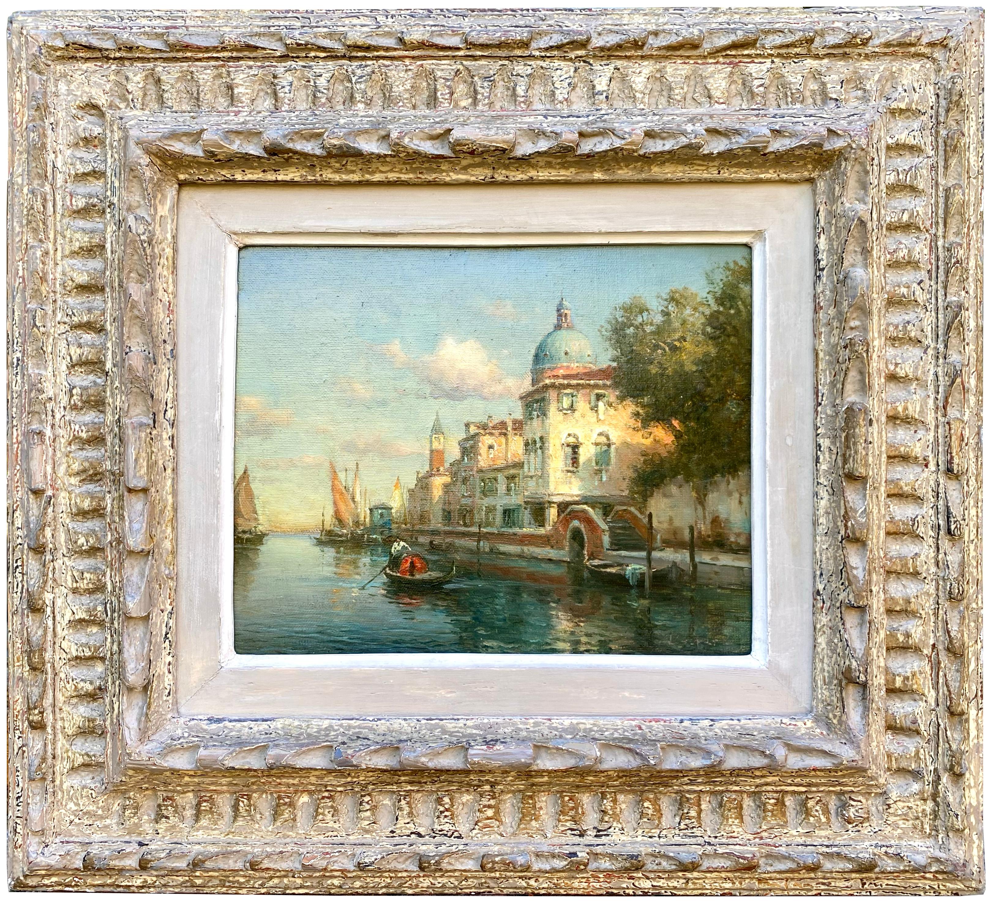 Veduta di Venezia" di Antoine Bouvard, Saint-Jean-de-Bournay 1870 - 1955, francese