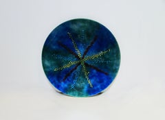 Bovano, leuchtend schillerndes, verschmolzenes Glas auf Kupfer charger oder Serviergeschirr, Versuch