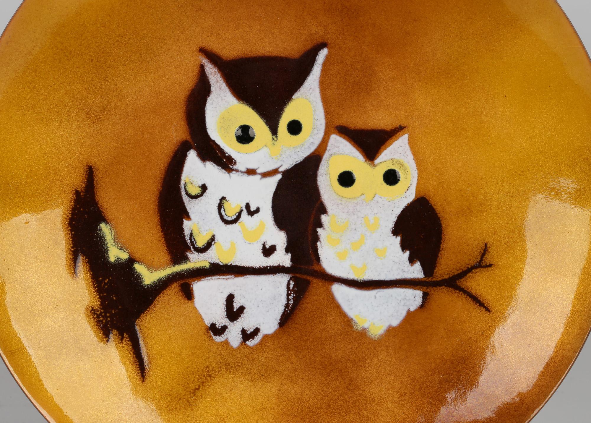 Bovano North American Hand Crafted Enamel Owl Plaque 6