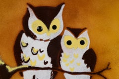 Bovano North American Hand Crafted Enamel Owl Plaque