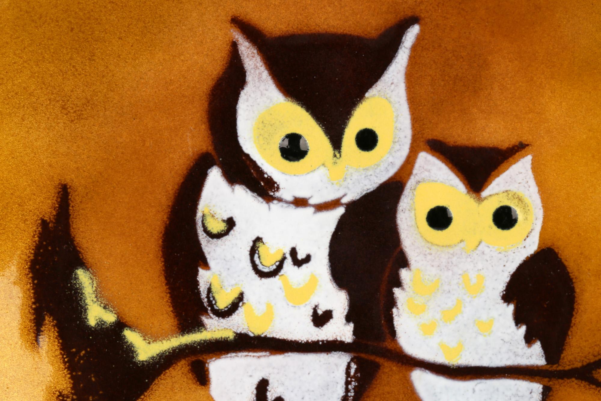 Bovano North American Hand Crafted Enamel Owl Plaque 2
