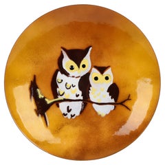 Bovano North American Hand Crafted Enamel Owl Plaque