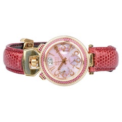 Uhr aus 18 Karat Roségold mit 2,14 Karat rosa Saphiren und 0,48 Karat Diamanten von Bovet