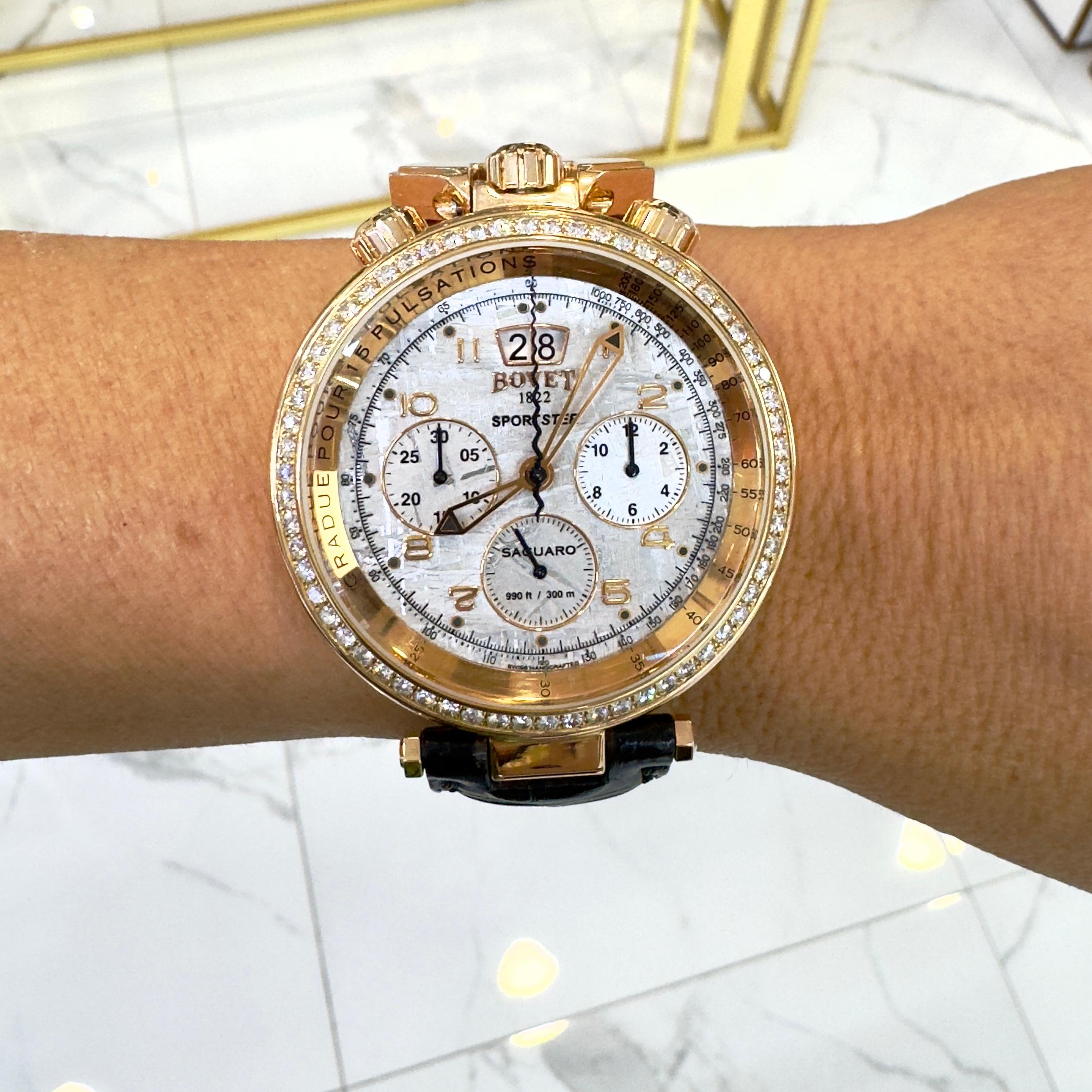 Reloj Bovet 1822 Saguaro 46MM SP0420 Oro 18K Edición Limitada Meteorito de Diamantes en venta 7