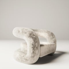 Bow Armchair, Plush Fabric, Designed by Mehmet OREL