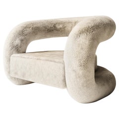 Bow Armchair, Plush Fabric, Designed by Mehmet Orel