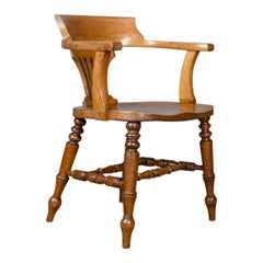 Bow-Back Armchair, English, High Wycombe, Elm, Smokers, Captains, circa 1900