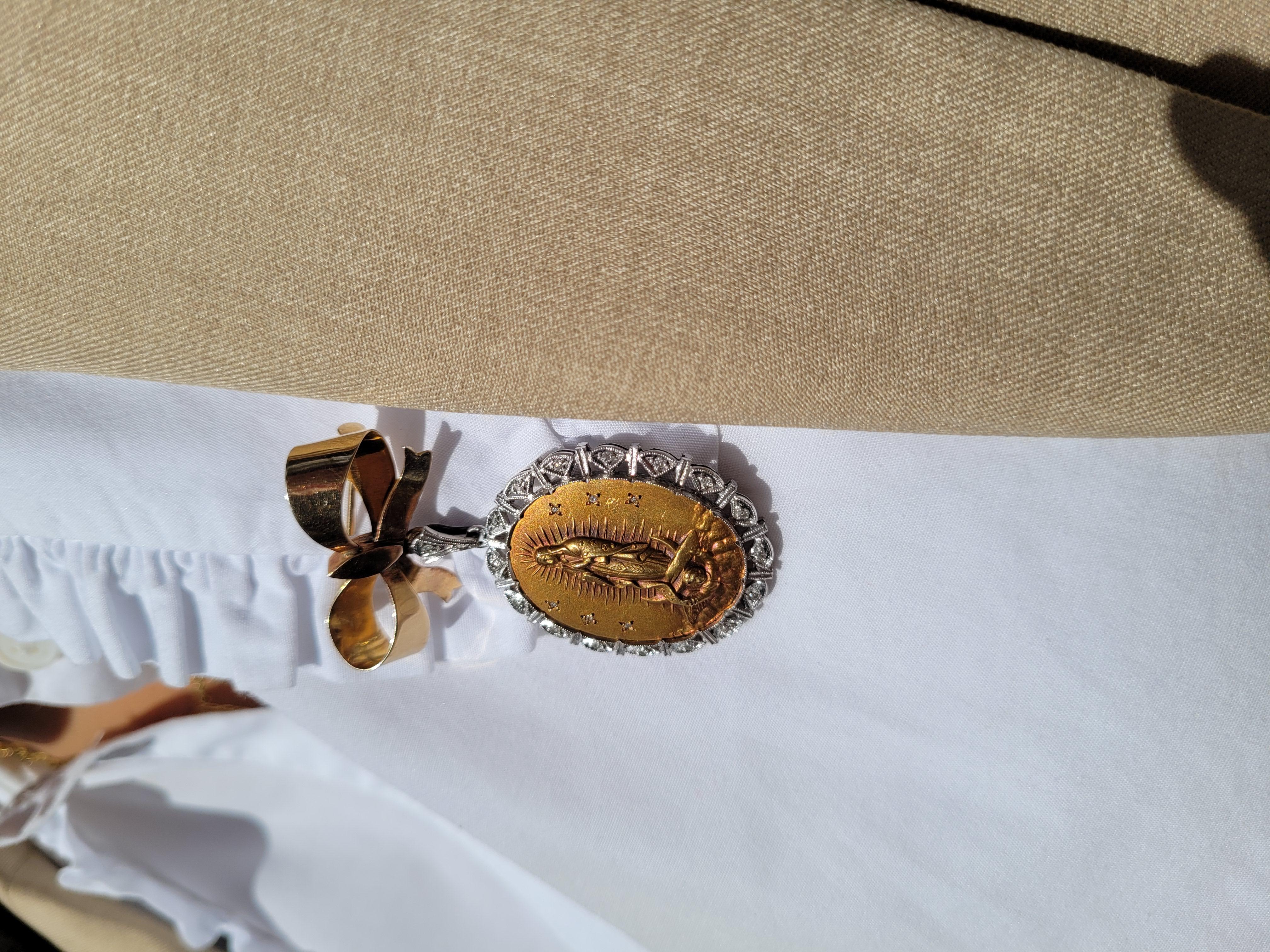 venta de broche de oro para bebe con la virgen de guadalupe