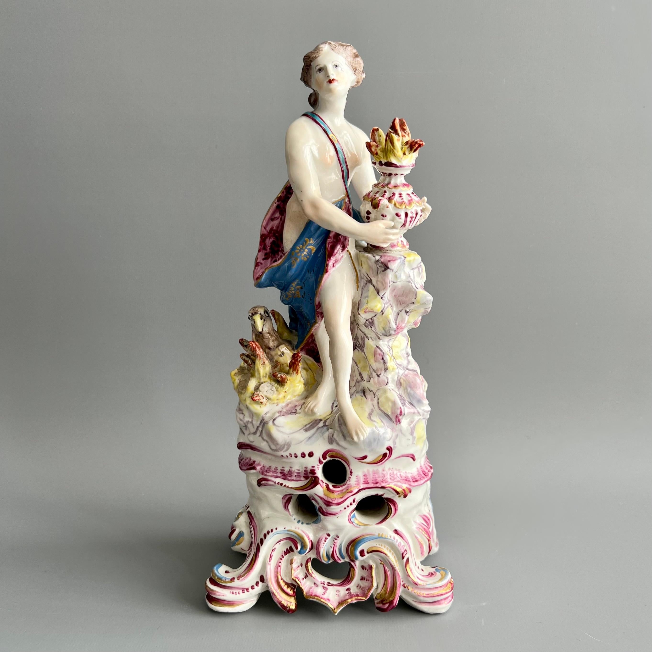 Anglais Ensemble complet de figurines en porcelaine « Les quatre éléments », Rococo, datant d'environ 1765 en vente