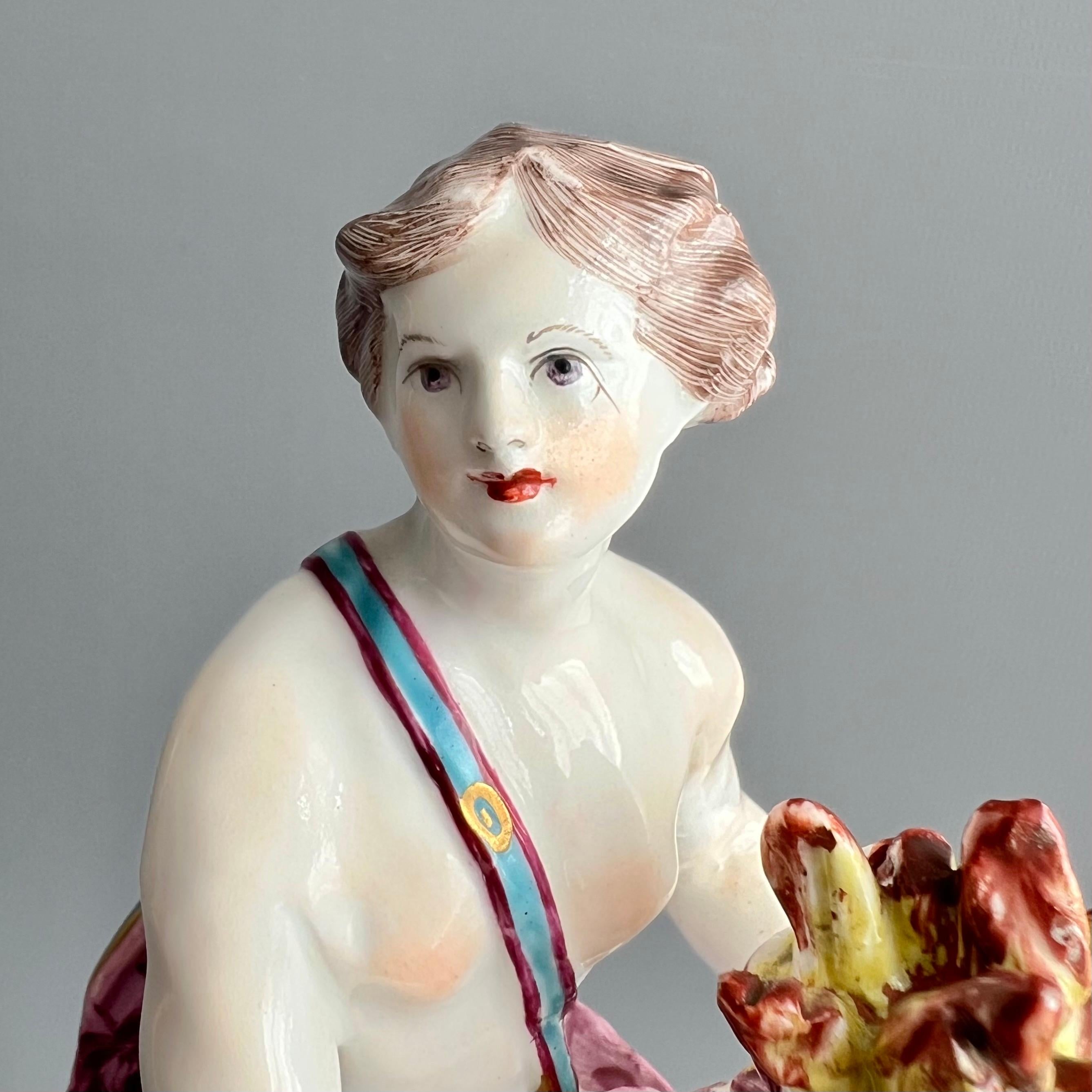 Bow Complete Set of Porcelain Figures "The Four Elements", Rococo, circa 1765 For Sale at