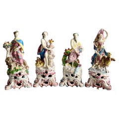 Bow Complete Set of Porcelain Figures "The Four Elements", Rococo, circa 1765
