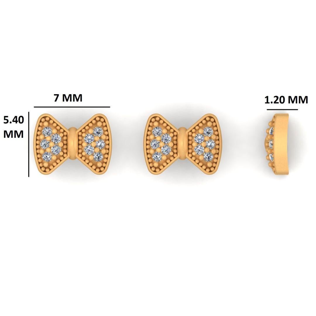 Diamant-Ohrringe mit Schleife für Mädchen (Kinder/Toddlers) aus 18 Karat massivem Gold im Angebot 1