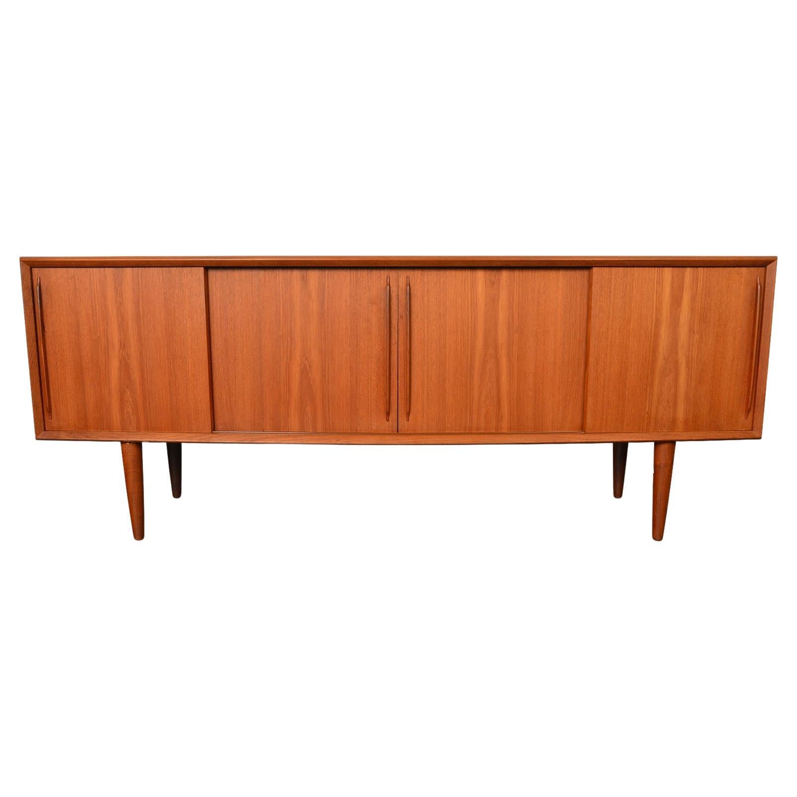 Midcentury Arne Vodder for H.P. Hansen Teak Credenza and Glass Front