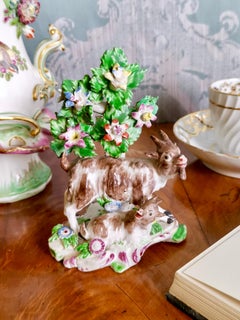 Bow Porcelain Figure of Goat and Kid, Georgian Era, circa 1765